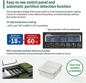 HiKOKI 14.4/18V Glacière Portable Sans Fil UL18DE 36 L Grande Capacité 3 Compartiments Mode -0.4F 140F (-18C +60C) Utilisation Automobile - Product Image 6