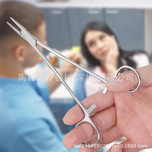 Hai Feng Porte-aiguilles hémostatiques dentaires 12,5 14 16 18 cm, pointes droites et courbées, instruments chirurgicaux pour la formation et les exercices - Product Image 2