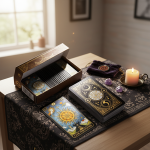 Cartas de Tarot Personalizadas con Guía, Cartas de Juego de Tarot Personalizadas, Juego de Adivinación de 78 Cartas, Baraja de Tarot con Lámina Dorada Rosa - Product Image 1