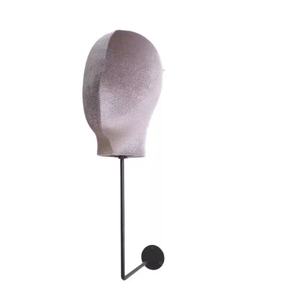 Tête de mannequin murale, support de perruque en velours, présentoir à chapeaux, support à chapeaux, présentoir à perruques, crochet long, support mural suspendu - Product Image 4