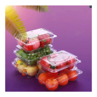 Conteneur rectangulaire en plastique thermoscellable personnalisé pour fruits, vente en gros, boîte d'emballage en plastique transparente pour salade de fruits, pour aliments
