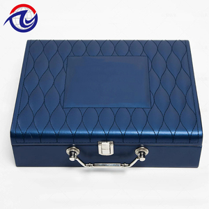 Vintage MDF metal keychain perfume suitcase gift box PU leather with lock