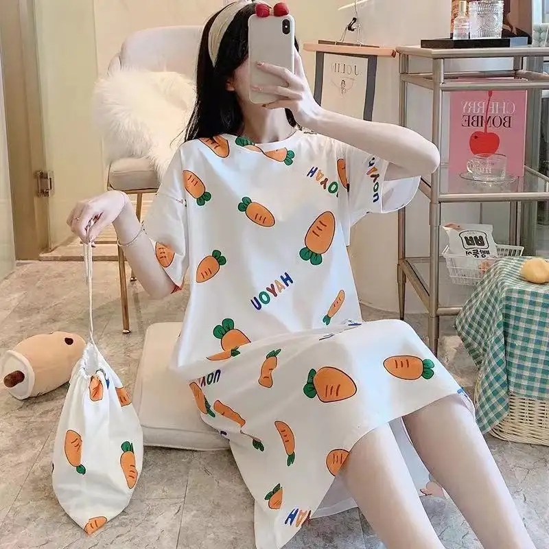 Pajamas for women summer thin new nightgown women hot style sweet short-sleeved cute dress