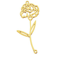 Pendentifs et breloques personnalisés en acier inoxydable 316L plaqué or 14K 18K PVD pour la création de bijoux, breloques fleurs pour bracelets.