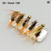Leurres de pêche à la mouche Prince Nymph, nymphes coulantes, mouches humides coulantes à tête perlée nouées à la main pour la truite, le grizzly et le bar, 12 #   14 #   Mouches de pêche