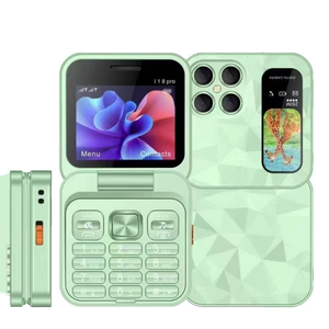 Téléphone portable mini à clapet I18 Pro 2,4 pouces 2G double SIM avec clavier lumineux et port Type C, pliable, pour personnes âgées et enfants, usage quotidien, prix de gros - Product Image 1