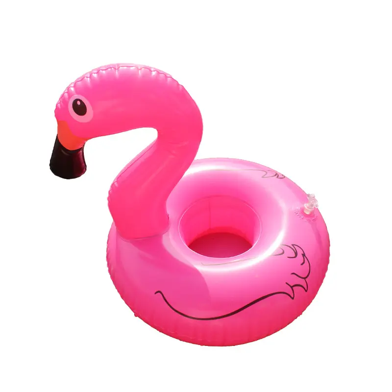 Custom PVC Unicorn Flamingo Inflatable Floating Drink Mini Cup Holder For Swimming Pool Beach Water Fun Party Toys