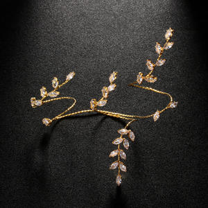 Anillo de hoja de circón popular Anillo floral de una pieza apilable con pulsera de dedo Anillo de accesorios para mujer - Product Image 2