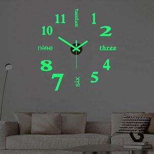 SY87 Decorative Wall Sticker 3D Frameless Digital DIY Wall Clock Factory <b>Gift</b> Wholesale Home Living Room Acrylic Needle Resin - Product Image 3