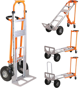 Carretilla de Plataforma Plegable 3 en 1 de Aluminio Resistente, Carretilla de Mano de Cuatro Ruedas con Capacidad de Carga de 350 kg, Carretilla para Transportar Refrigeradores - Product Image 3