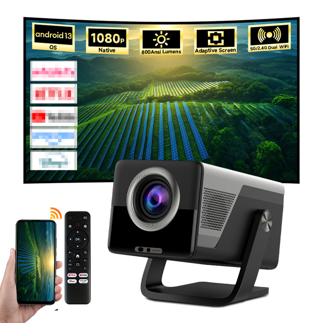 Hot Selling 750 Lumine 1080 p 4.5 screen inch portable automatic trapezoidal correction2+16G  LCD X7 smart  projector