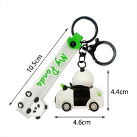 Hot verkopende schattige panda PVC sleutelhanger met offset- en UV-print, auto sleutelring, tas hanger, sleutelhouder, cadeau