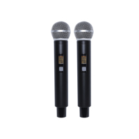 Ensemble de microphone sans fil UHF à 2 canaux avec récepteur en option avec micro portable et micro ceinture pour karaoké, maison, discours et classe