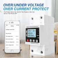 Protecteur intelligent multifonction WiFi 63A avec contrôle à distance via l'application Tuya, réglage de la protection contre les surintensités, les sous-tensions et les fuites, compteur KWH
