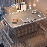 Bureau d'ordinateur portable ergonomique pliable pour chevet, réglable en hauteur, avec porte-gobelet et fente pour tablette, idéal pour lit, canapé, étudiant, bureau à domicile