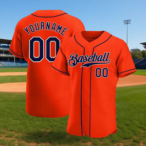 TMS RG T Orange Baseball Jersey Men's Plus Size Custom Embroidered Sportswear Breathable Quick Dry All Seasons - Product Image 2