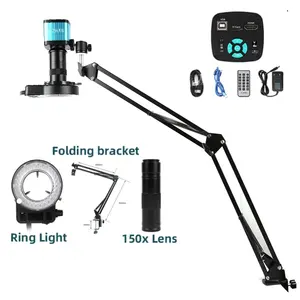 Yi Zhan Recording Camera 48MP 4K Video Record Microscope Arm Stander with 150X Lens and LED Light