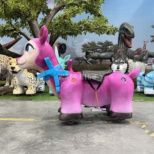 एलईडी लाइट और संगीत के साथ टॉडलर्स के लिए इंटरैक्टिव इलेक्ट्रिक हिरण की सवारी-ऑन कार - Product Image 3