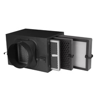 Boîte de filtration d'air carrée à 3 étages, pré-filtre G3, charbon actif, filtre HEPA H11, boîtier en acier inoxydable, usage hospitalier, 150 mm/6 pouces