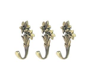 Brass Hammered Metal <b>Wall</b> Hook Set of Three Traditional Design Towel Coat Hook Bathroom <b>Clothes</b> <b>Wall</b> <b>Mounted</b> <b>Wall</b> Hook Set - Product Image 4