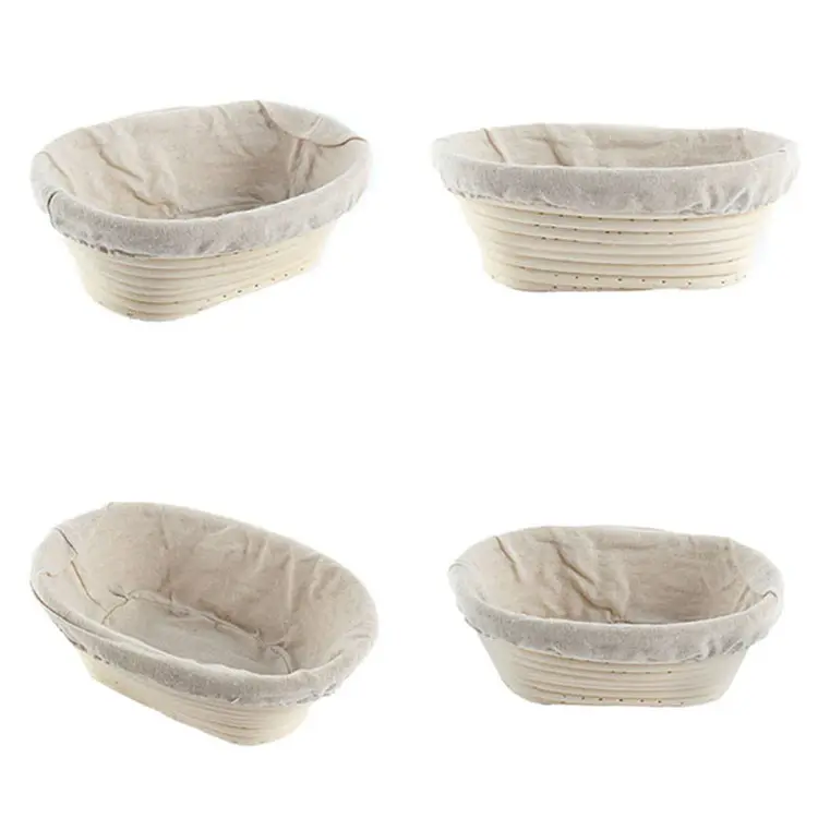 Fornecimento de fábrica 9 polegadas oval Pão Prova Basket Set Inclui Pano Liner pão saco Pão Lame Massa Whisk Massa Raspador