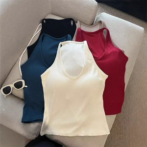 Gilet estivo da donna in cotone bianco <span class=keywords><strong>a</strong></span> coste <span class=keywords><strong>canotta</strong></span> da donna traspirante senza maniche con collo <span class=keywords><strong>a</strong></span> fiocco in pizzo con piume Top corto - Product Image 6