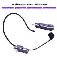 Mikrofon Headset Nirkabel UHF 2 in 1 Berkualitas Tinggi untuk Penguat Suara, Speaker Panggung, Guru, Pemandu Wisata