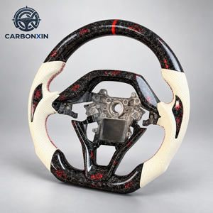 Volant de voiture sportif personnalisé à 3 branches en fibre de carbone forgé pour CRV HR-V Civic 11ème génération Type R FL5 SI Acura Integra 2016-2023 - Product Image 1