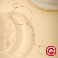 Bracelet chaîne à main Glowluxe en argent sterling 925 plaqué or avec breloque papillon en zircon cubique, bijoux minimalistes tendance B2B