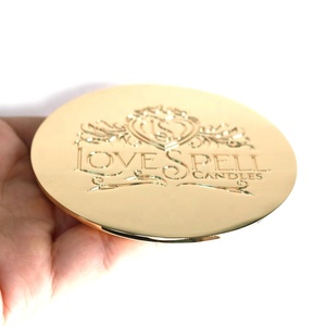 Hot Sale Custom Engrave Logo Luxury Metal Zinc Alloy Plating Shiny Gold Color Scented Glass Jar <strong>Candle</strong> Jar Lid