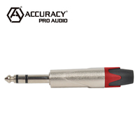 Precisión Pro Audio QT167RD Audio estéreo Cable de micrófono enchufe 6,35mm Jack conector con pasador de cobre goma Zinc aleación tuerca