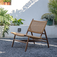 Fauteuil en rotin Benny Nordic pour l'extérieur, avec structure en aluminium, chaise en rotin tressé à la main pour jardin, balcon et terrasse