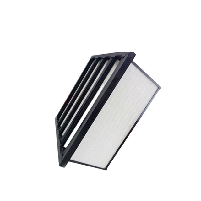 New  Central Air HVAC V-shaped Plate V Bank Air Filter Bank Frame HEPA Air Filter 99.99% Efficiency Hospital Use 1