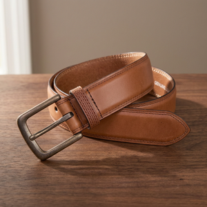Cinturones Personalizados de Cuero Vacuno Marrón de Alta Calidad para Hombre, Estilo Fiesta, Hebilla Cuadrada de Acero, Ecológicos, Ligeros, Impermeables y Duraderos - Product Image 1