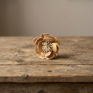 Fleurs décoratives en bois de Sola blanc de 5 cm, écologiques, de Thaïlande, pour diffuseurs, décoration intérieure, mariages et fêtes - Vente en gros - Product Image 3