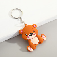 Porte-clés Animal Mignon 3D en PVC Souple – Pendentif Éléphant Bébé, Vache, Ours – Petit Cadeau, Anneau de Clés, Pendentif de Sac Animal de Dessin Animé