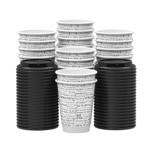 แก้วกระดาษเคลือบกาแฟแบบใช้แล้วทิ้ง ขนาด 12 ออนซ์ 420 มล. ผนังสองชั้น ย่อยสลายได้ เป็นมิตรกับสิ่งแวดล้อม เกรดสำหรับอาหาร ได้รับการรับรองมาตรฐาน HACCP พร้อมโลโก้สั่งทำ - Product Image 1