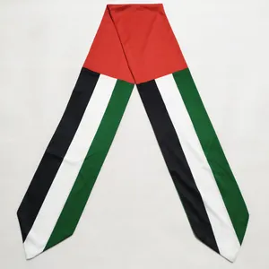 Hot promotional professional custom thermal transfer polyester scarf for UAE national day scarf