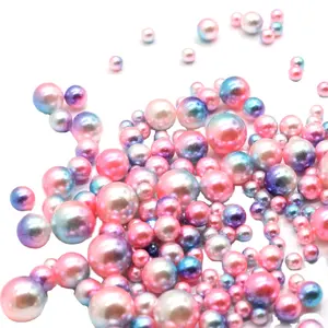 4/6/8/10mm Multi Size Option Random Mix Mermaid Color Round without Holes Garment Bead for Jewelry Cloth Accessories Crafts 500g