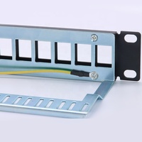 1U 24 Port CAT8 CAT7 CAT6A CAT6 CAT5E FTP Rak Terpasang Tidak Dimuat 110 Tipe 568A 568B 19 Inci Panel Patch Terlindung Kosong