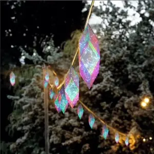 Illuminated Fairy Pendant LED PVC Hanging Lighted Diamond Lights For Outdoor Tree Decoration