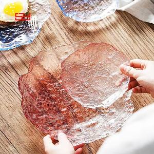 أطباق عتيقة متعددة الألوان باللون الأزرق والوردي الجليدي الإبداعي على الطراز الياباني لتناول وجبات الفاكهة والوجبات الخفيفة والعشاء - Product Image 2