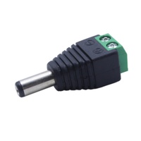 Connecteur d'alimentation CC mâle, prix usine, prise jack mâle CC 5,5*2,1 mm vers vis sans soudure à 2 broches pour caméra CCTV