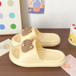 Nouvelles tongs en EVA pour femmes, style été, couleur unie, motif ours mignon, pour la maison et les sorties décontractées - Product Image 3