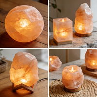 Lampe en sel de roche de l'Himalaya, bougie 700g-1.2kg, forme naturelle faite à la main, souvenir de Noël, décoration pour la maison, cadeau artisanal du Pakistan