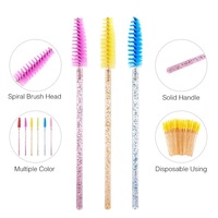 Applicateurs jetables en plastique OYL pour mascara, 50 pièces/sac et kit d'applicateurs pour greffe et extension de cils