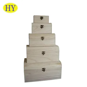 Personnalisé En Bois grande boîte de rangement Coffre Au Trésor fabriqué en Chine grande boîte en bois non finie - Product Image 1