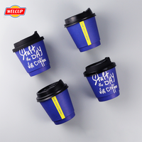 Vaso de Papel Kraft de Doble Pared de 8oz/10oz para Café, Leche y Bebidas Calientes, MOQ Bajo de 1000 Piezas, Impresión de Logotipo Personalizado, Tapa de PP de una Sola Forma