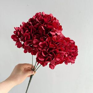 Bouquet d'hortensias en soie artificielle, 5 têtes, arrangement dense, petites fleurs, grande <span class=keywords><strong>boule</strong></span> de tulle, fleurs d'hortensia à 5 têtes - Product Image 4