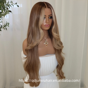 Perruques de luxe en cheveux humains Lace Front avec mèches Balayage pour femmes, perruque Body Wave en dentelle HD transparente pré-épilée avec baby hair - Product Image 2